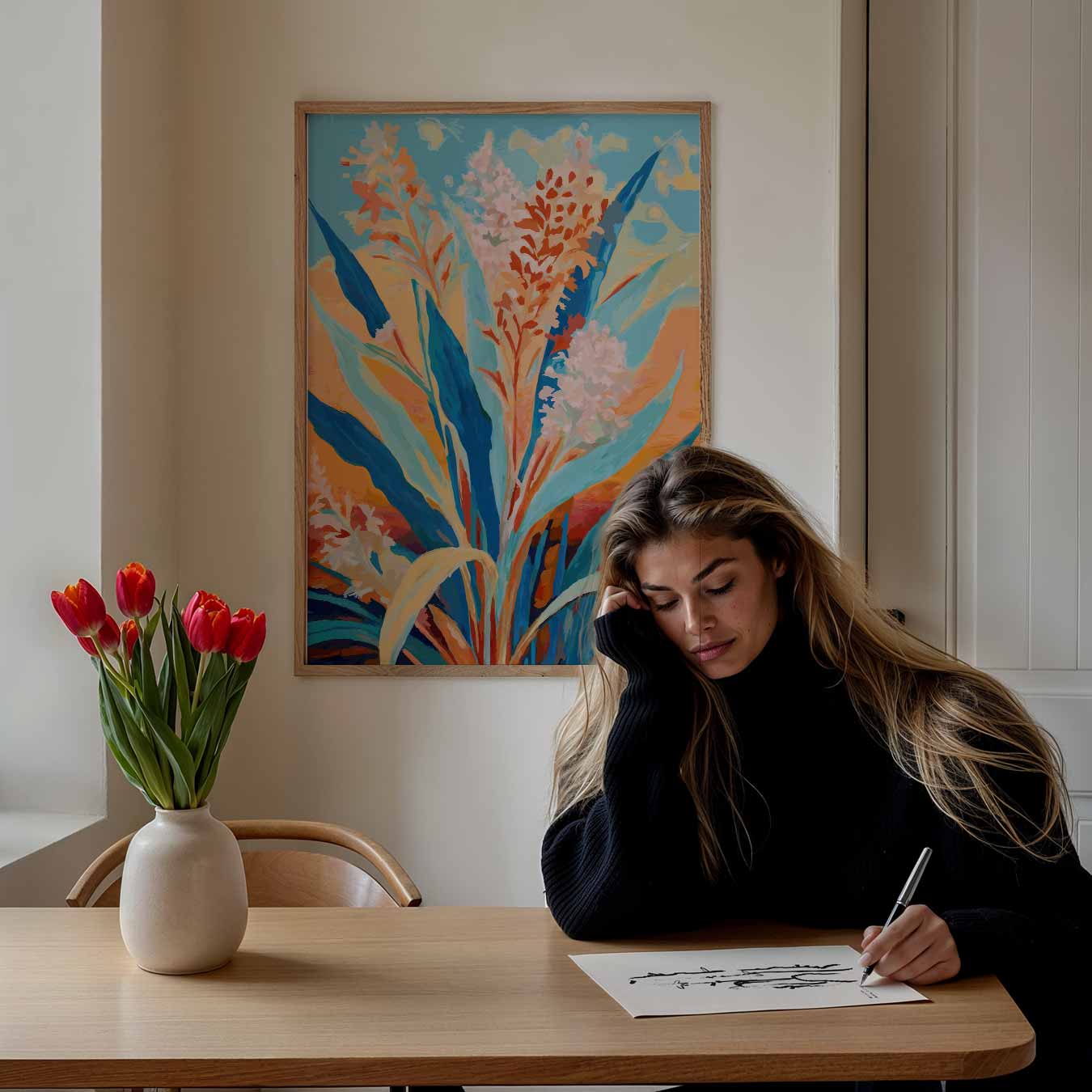 Kleurrijke Bloemen Fantasie Poster