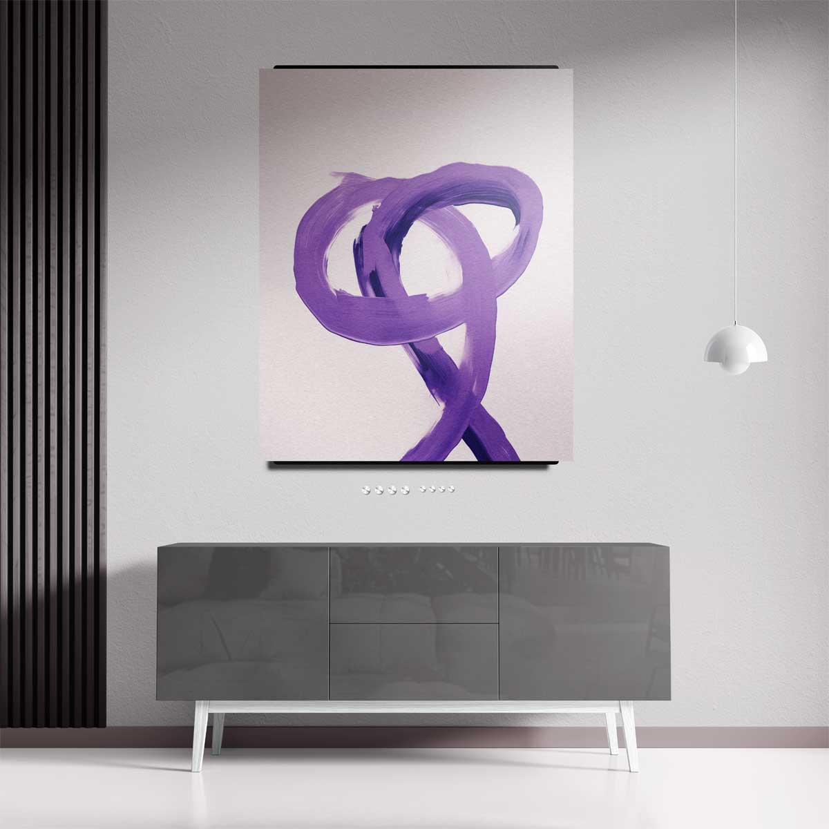Dans van Paarse Strokes Kunstwerk-canvas-dibond-plexiglas-wanddecoratie-WallArtistic