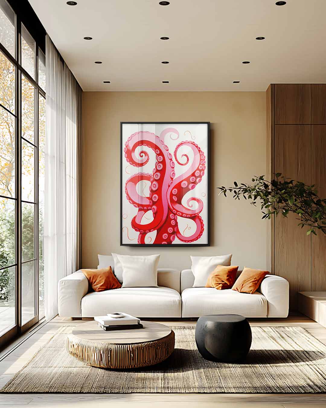 Dansende Tentakels Kunstwerk-canvas-dibond-plexiglas-wanddecoratie-WallArtistic