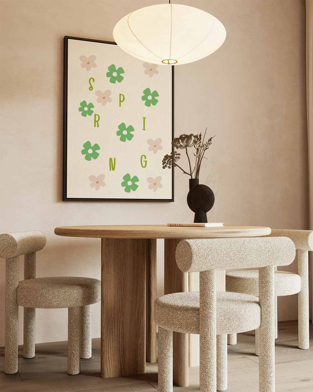Lente Bloemen Illustratie Kunstwerk-canvas-dibond-plexiglas-wanddecoratie-WallArtistic