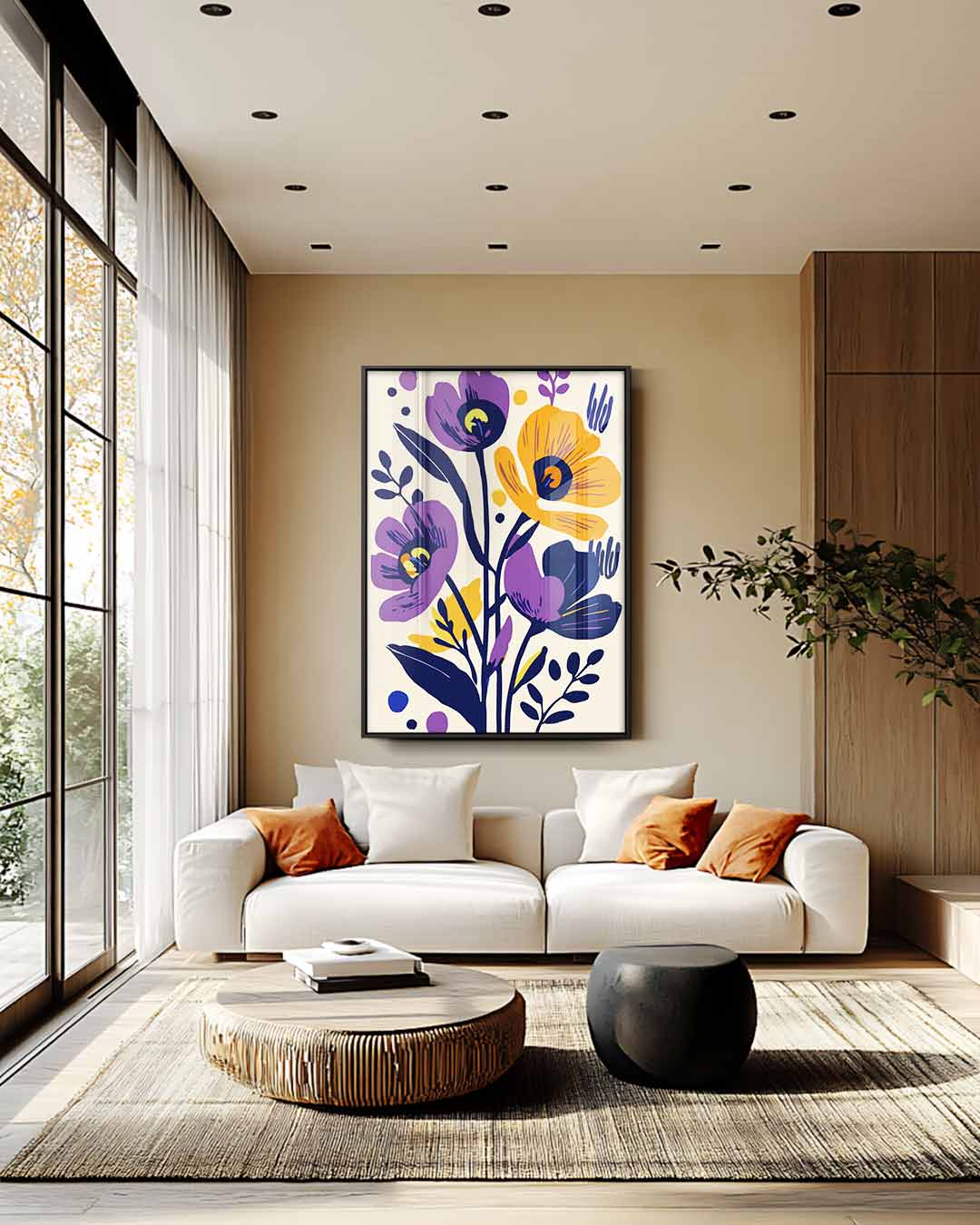 Bloemen Symphony Kunstwerk-canvas-dibond-plexiglas-wanddecoratie-WallArtistic