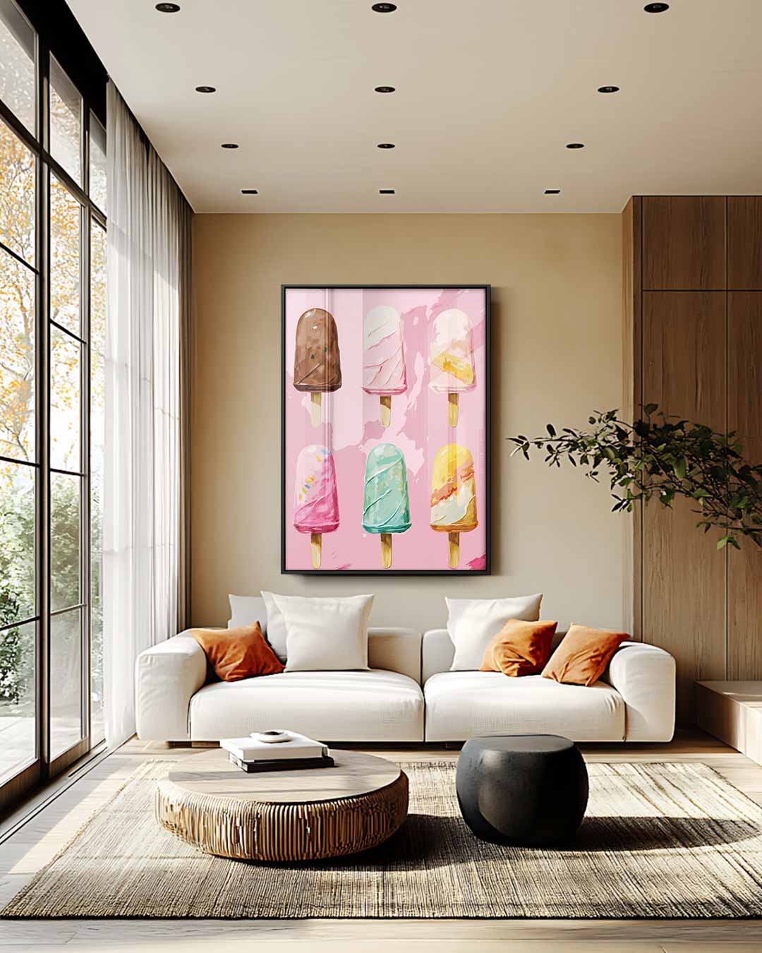 Kunstzinnige IJslolly Illustratie Kunstwerk-canvas-dibond-plexiglas-wanddecoratie-WallArtistic