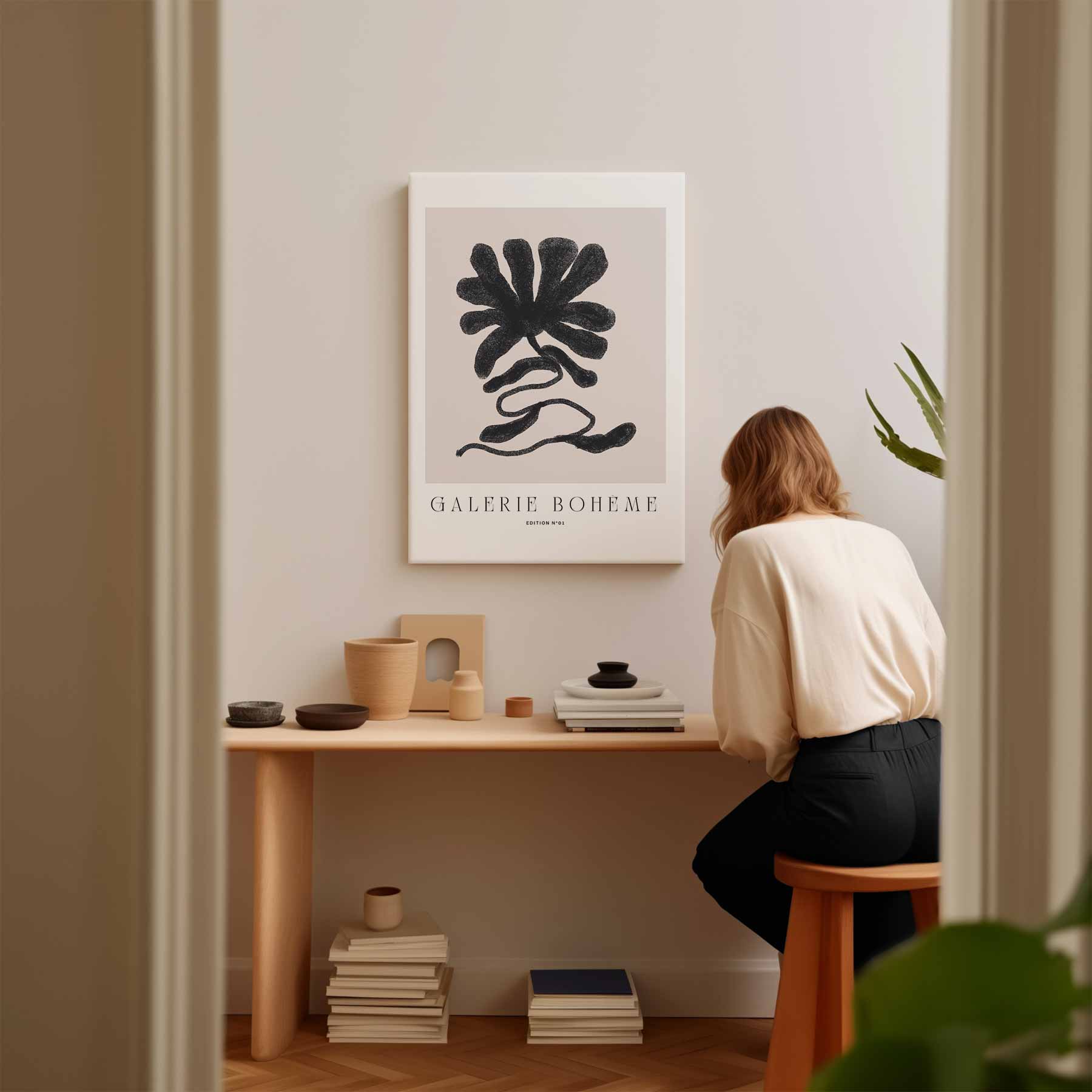 Abstracte Bloem Illustratie Kunstwerk-canvas-dibond-plexiglas-wanddecoratie-WallArtistic