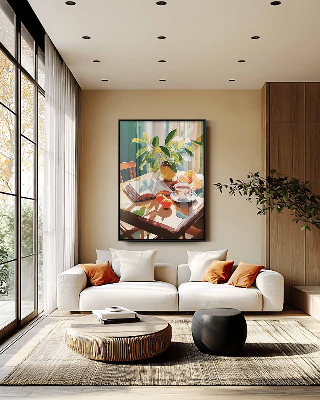 Ontbijt in de Zon Kunstwerk-canvas-dibond-plexiglas-wanddecoratie-WallArtistic