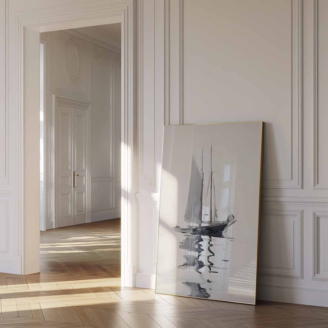 Zeilschip Silhouet Poster-WallArtistic