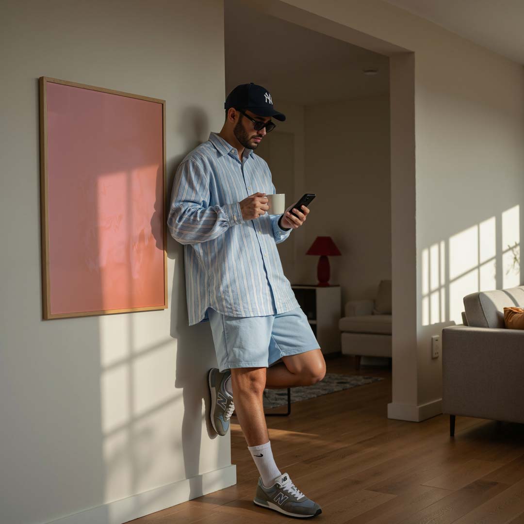 Abstracte Zachtroze Magie Poster-WallArtistic