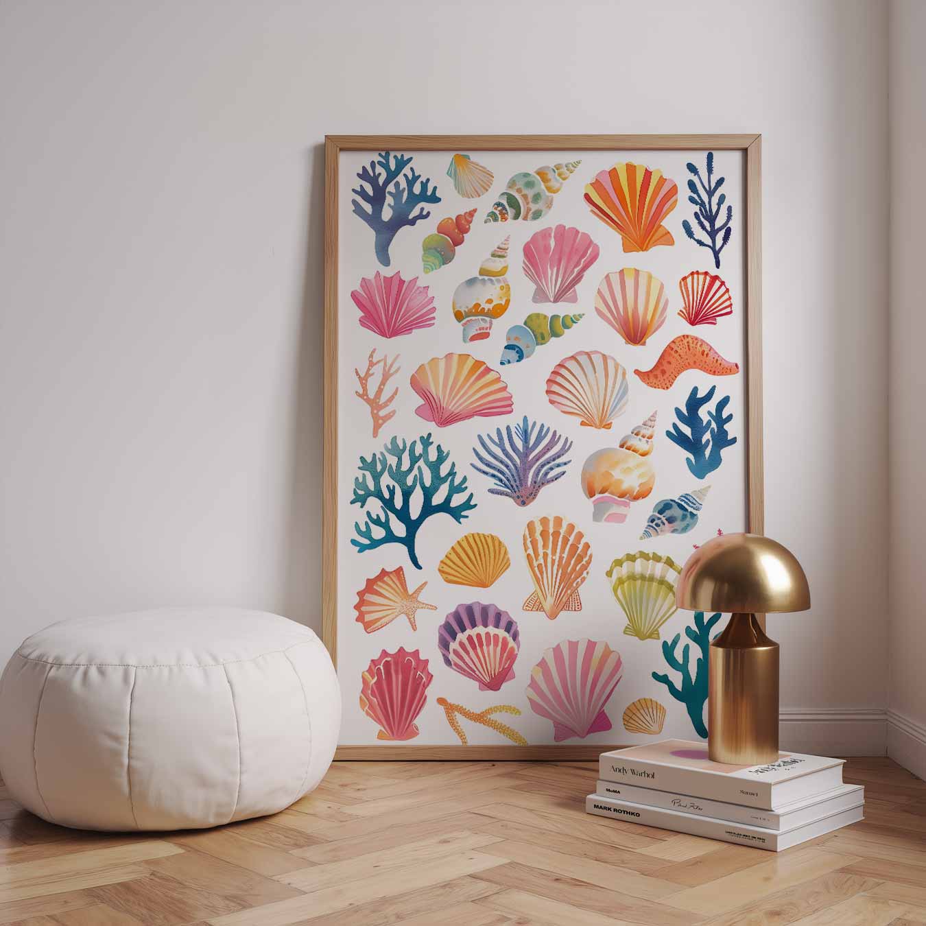 Kleurrijke Schelpen en Koraal Poster-WallArtistic