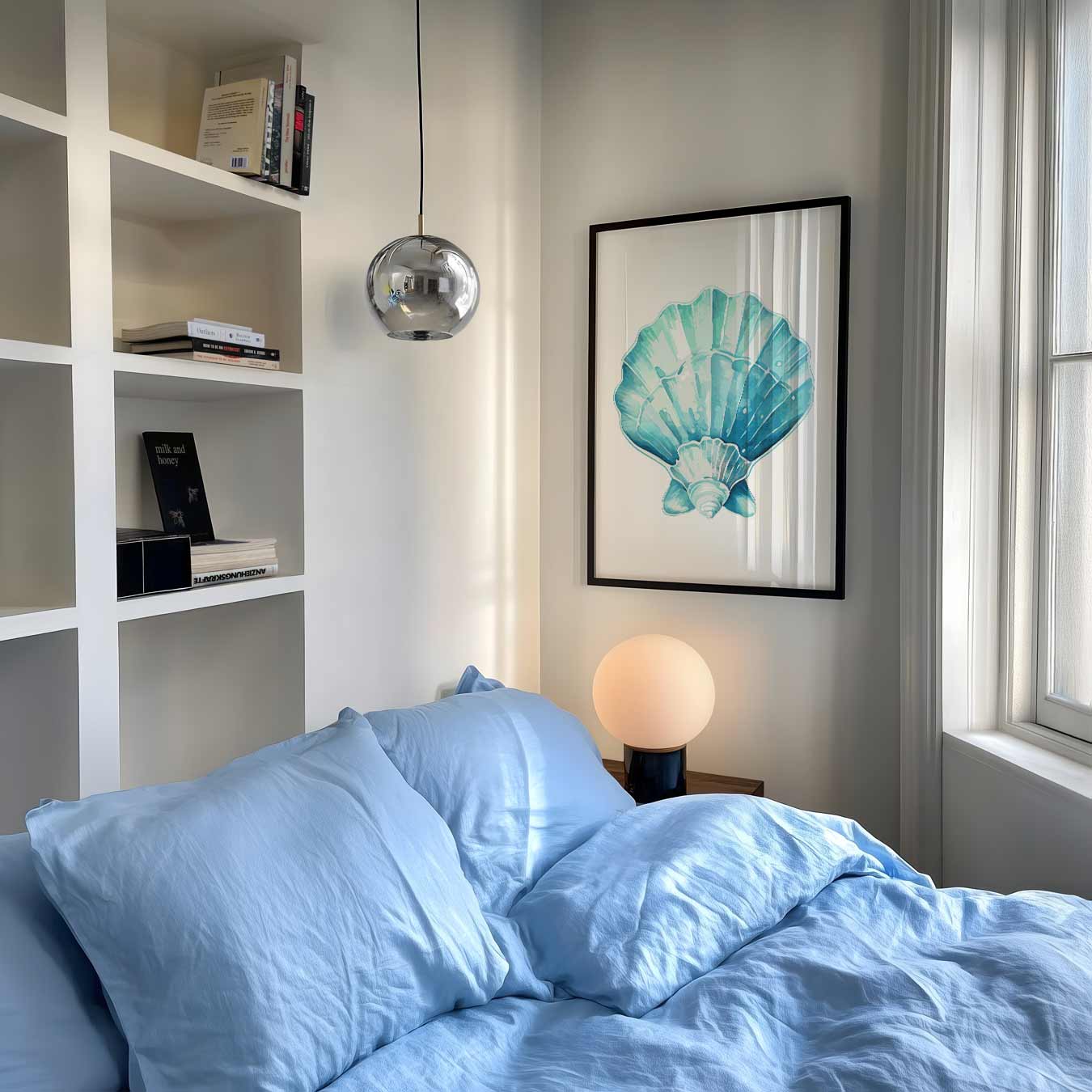 Zeeschelp Aquamarijn Poster-WallArtistic