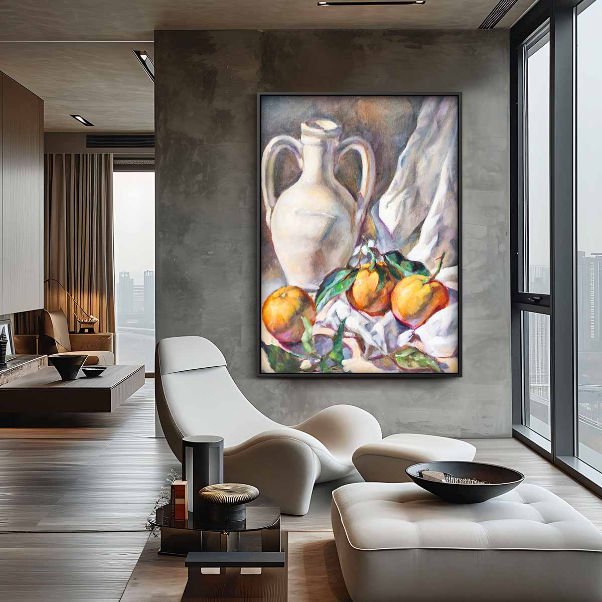Aardewerk en Sinaasappels Kunstwerk-canvas-dibond-plexiglas-wanddecoratie-WallArtistic