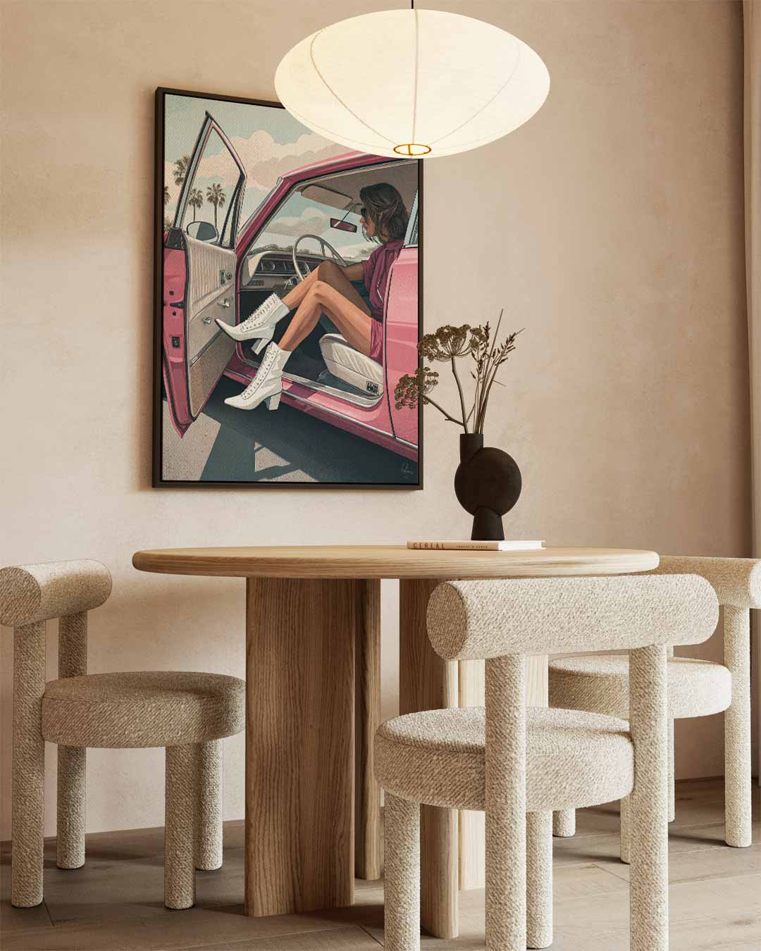 Retro Zomer Roadtrip Kunstwerk-canvas-dibond-plexiglas-wanddecoratie-WallArtistic