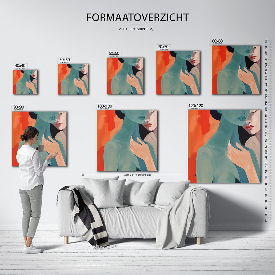 Intieme kleurencompositie Kunstwerk