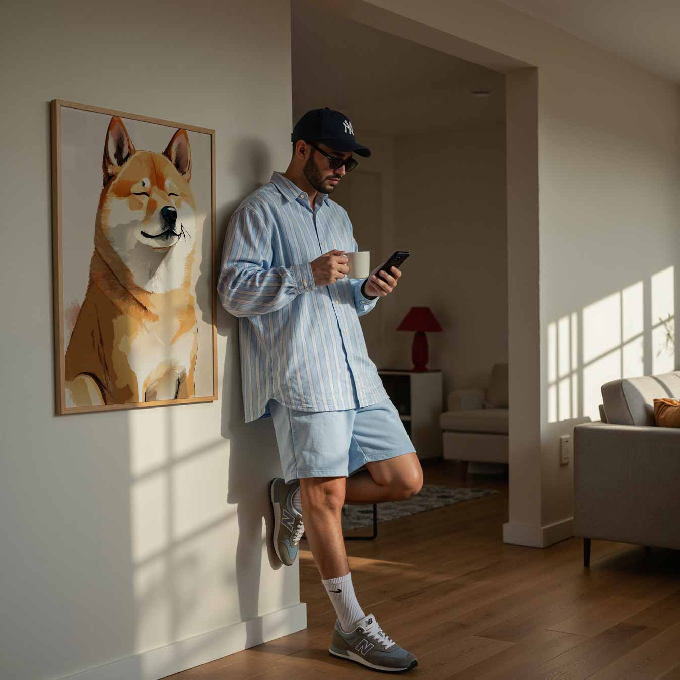 Schattige Shiba Inu Illustratie Poster-WallArtistic