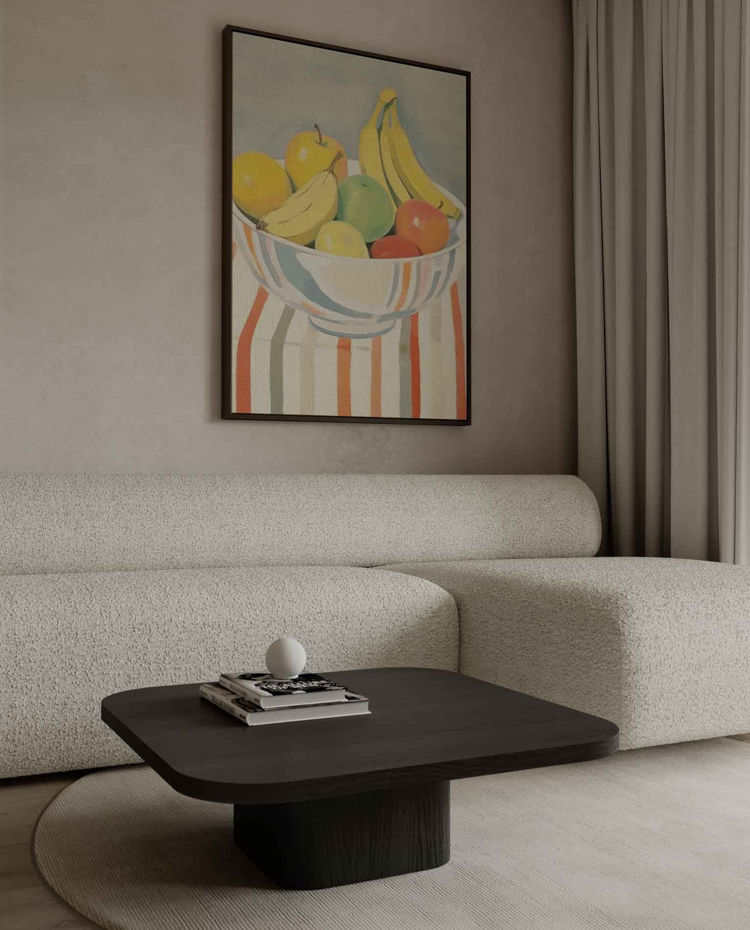 Kleurrijke Fruitmand in Impressionistische Stijl Kunstwerk-canvas-dibond-plexiglas-wanddecoratie-WallArtistic