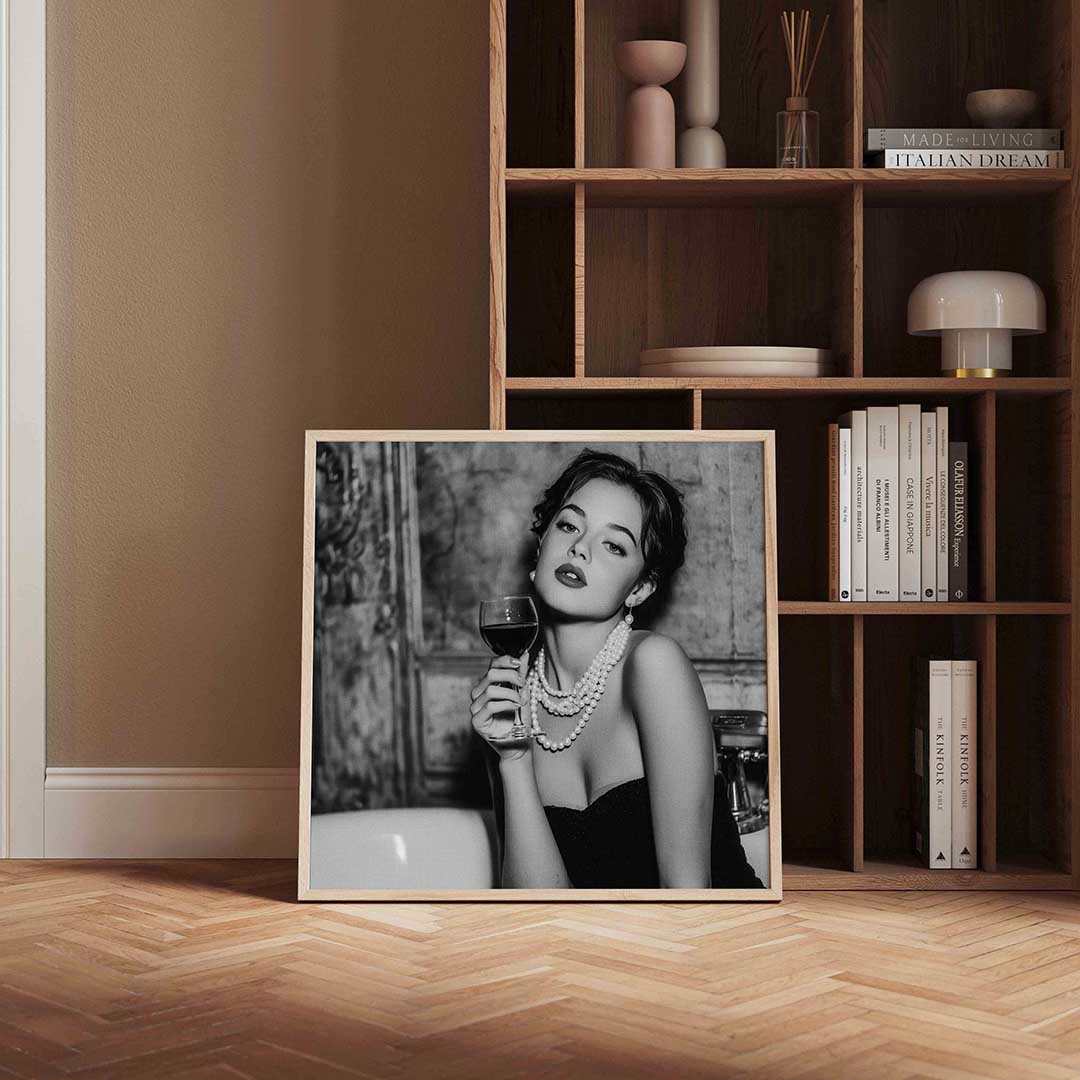 Vrouw met wijnglas Poster
