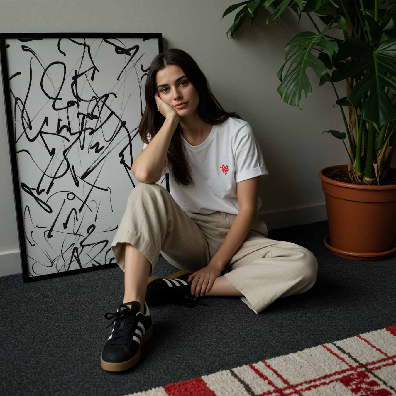 Abstracte Zwart-wit Lijnen Poster-WallArtistic