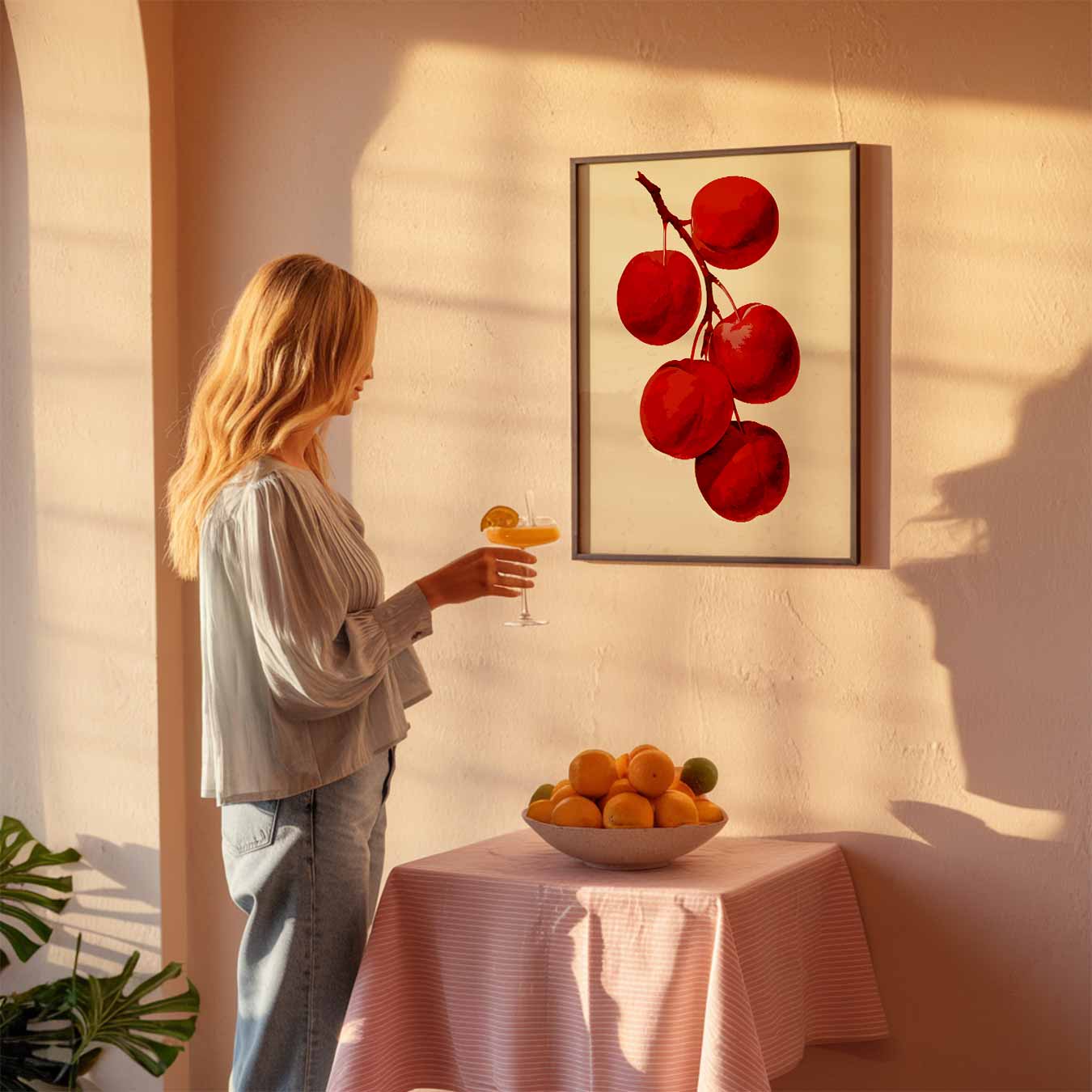 Elegante Rode Vruchten Poster-WallArtistic