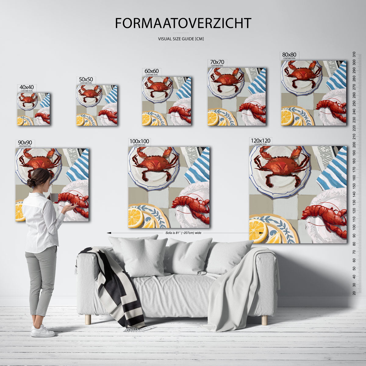 Krab en kreeft op borden Poster