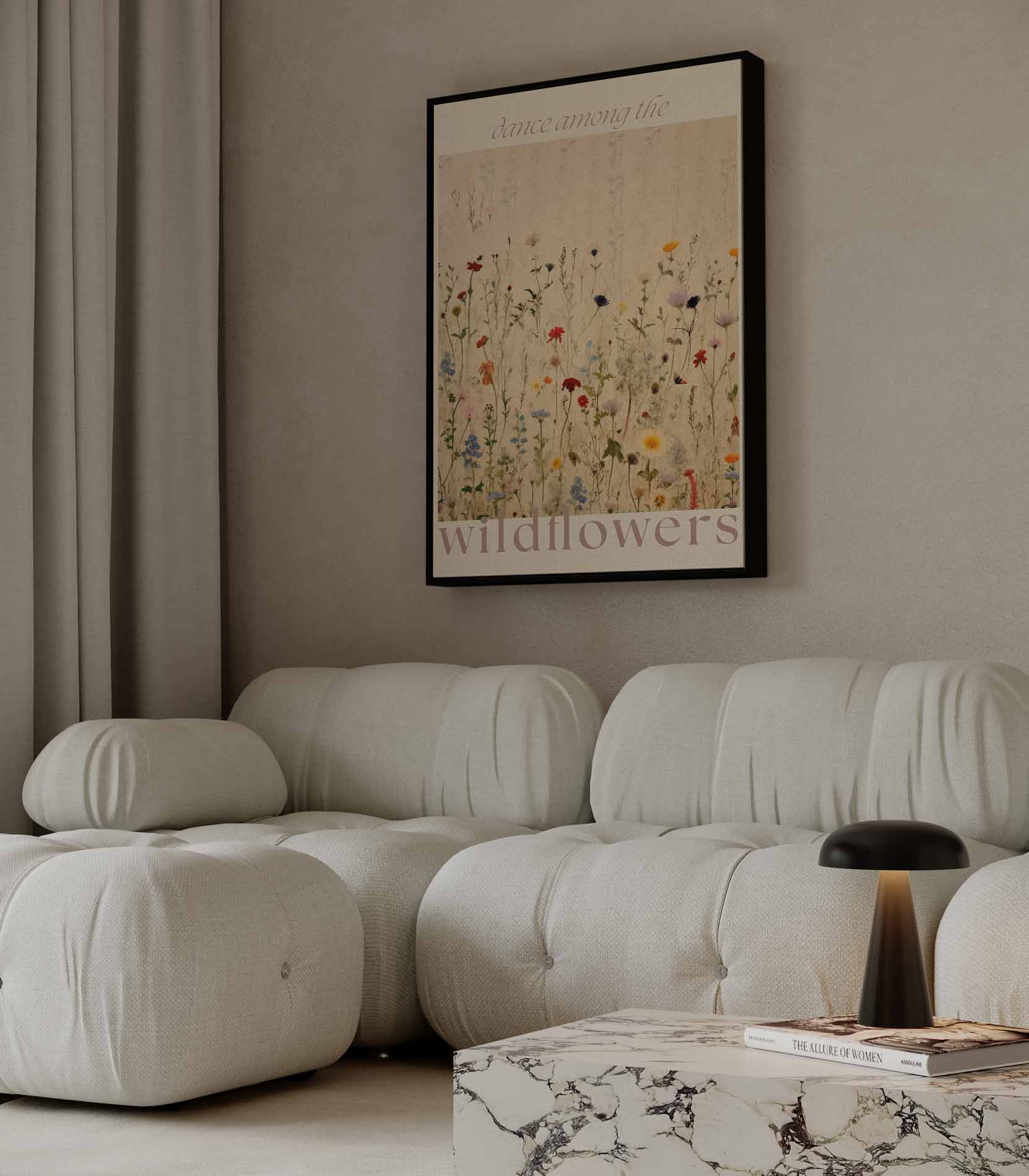 Dans tussen de Wilde Bloemen Kunstwerk-canvas-dibond-plexiglas-wanddecoratie-WallArtistic