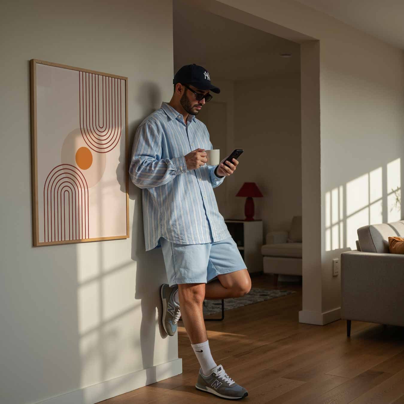 Minimalistische Retro Cirkel Poster-WallArtistic