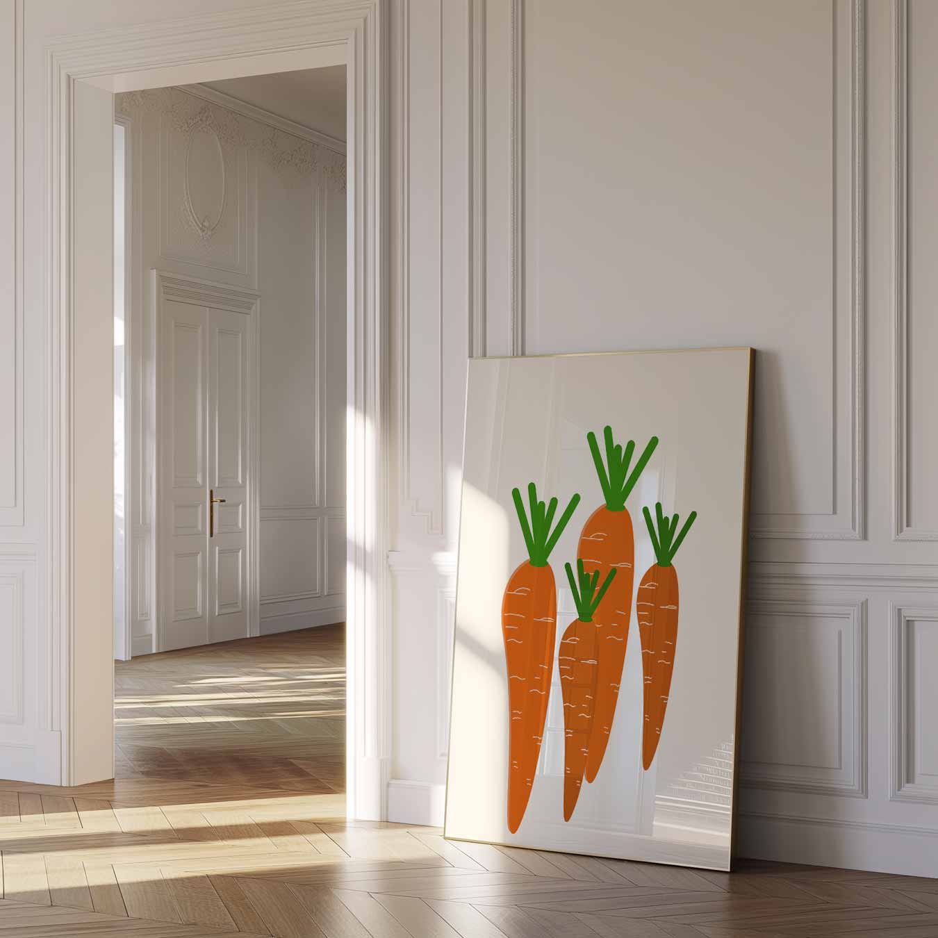 Vrolijke Wortel Illustratie Poster