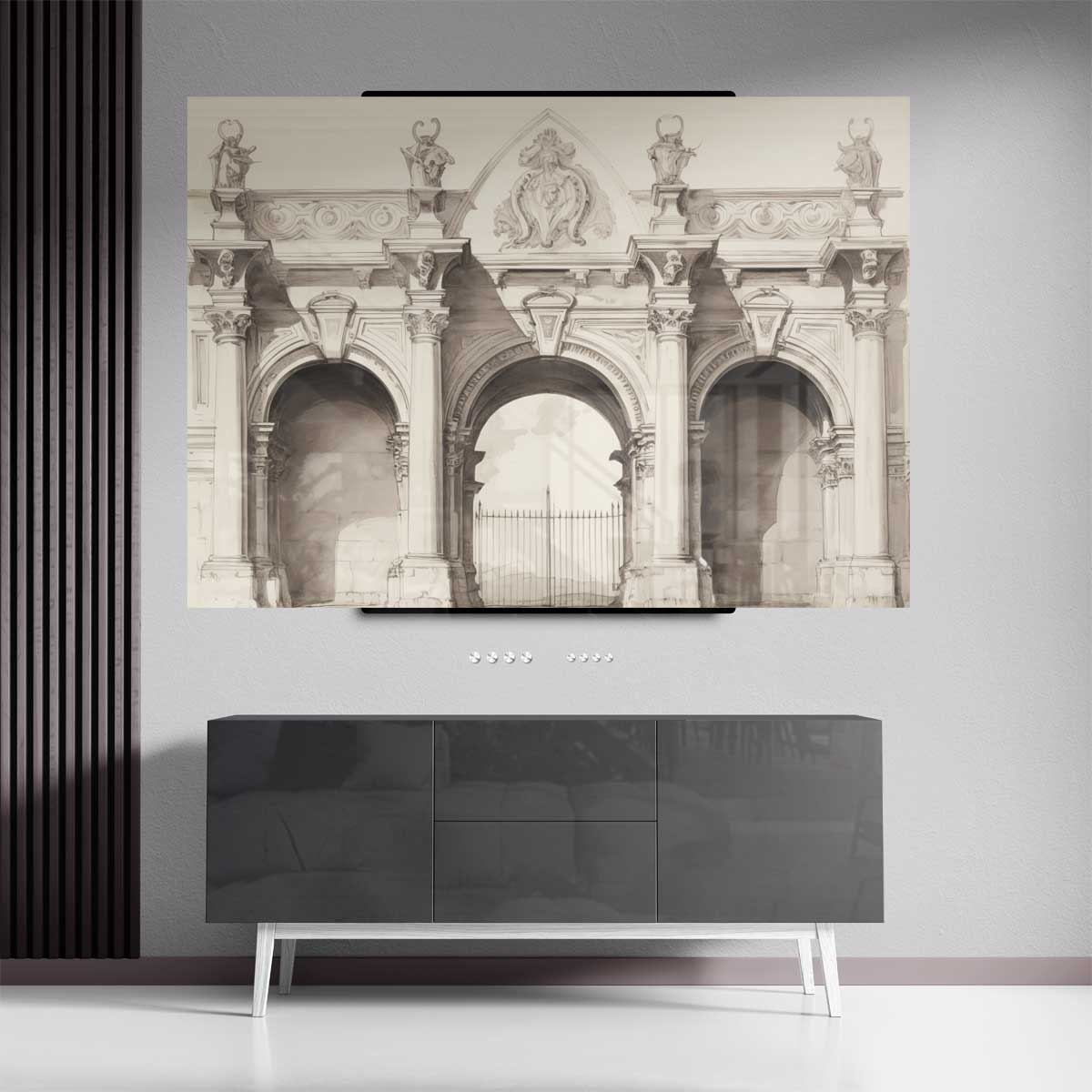 Klassieke Boogstructuur Illustratie Kunstwerk-canvas-dibond-plexiglas-wanddecoratie-WallArtistic