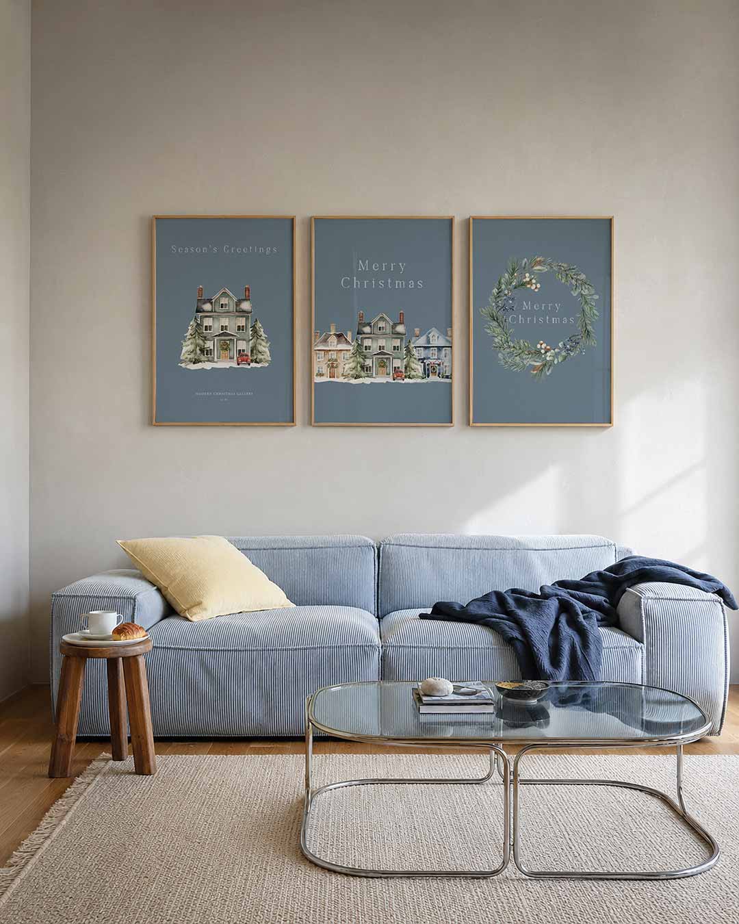 Winterhuis en auto Posterset