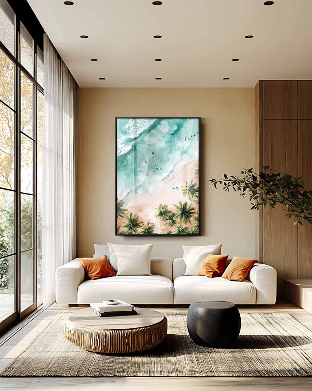 Zonnige Surfparadijs Kunstwerk-canvas-dibond-plexiglas-wanddecoratie-WallArtistic