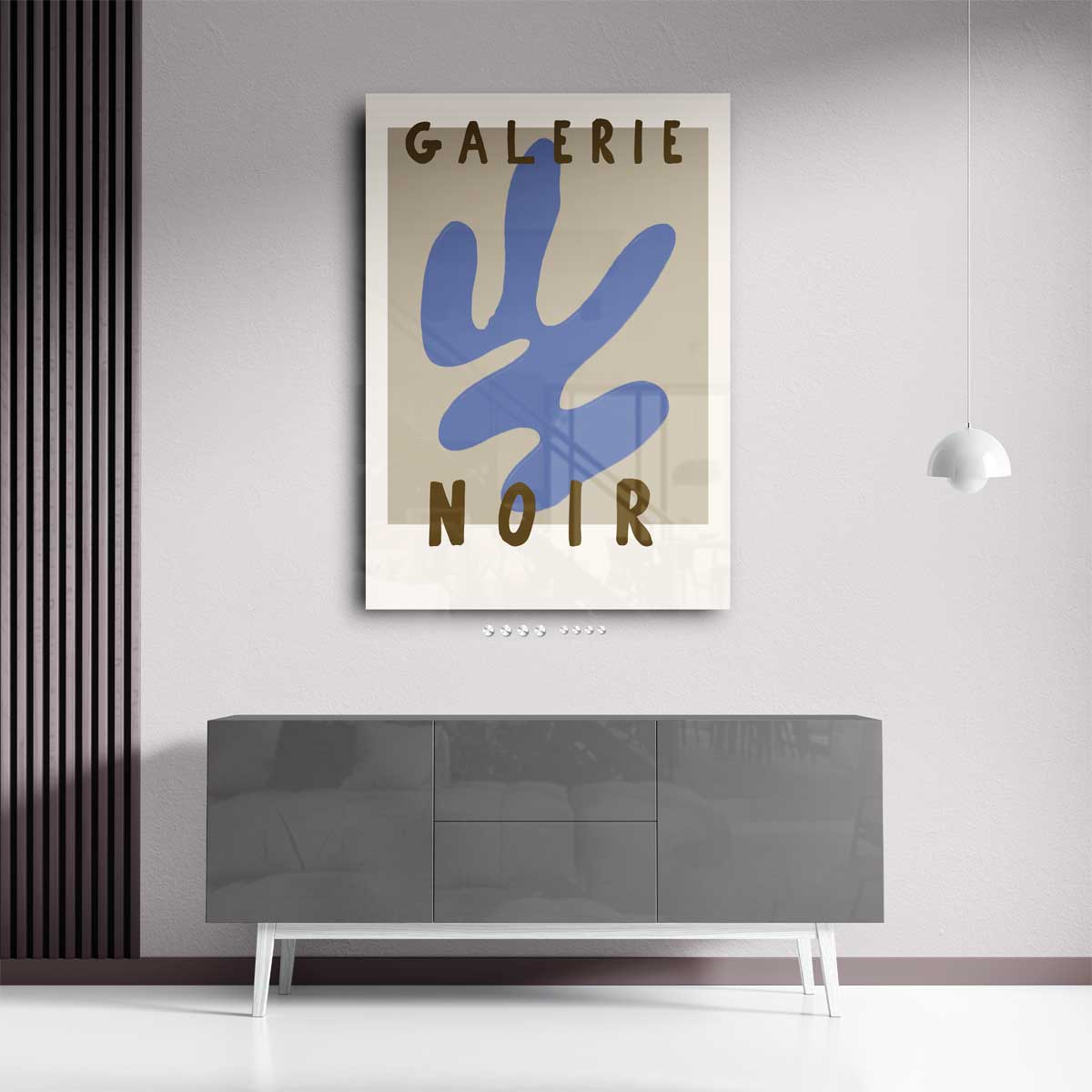 Retro Abstract Blauw en Bruin Poster