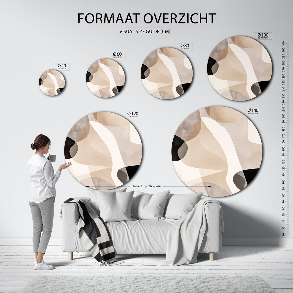 Abstracte vormen Muurcirkel