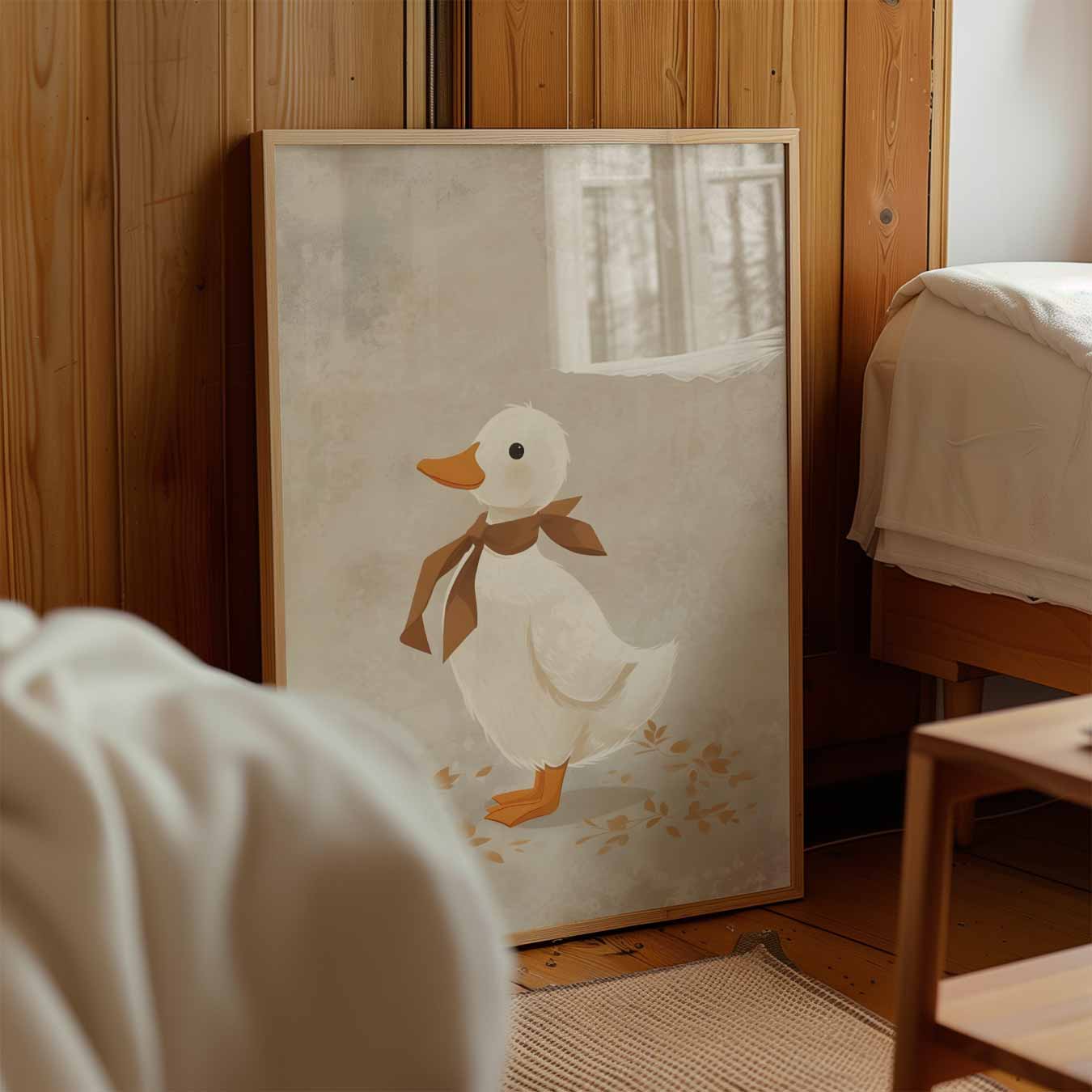 Schattige Eend Met Strikje Poster