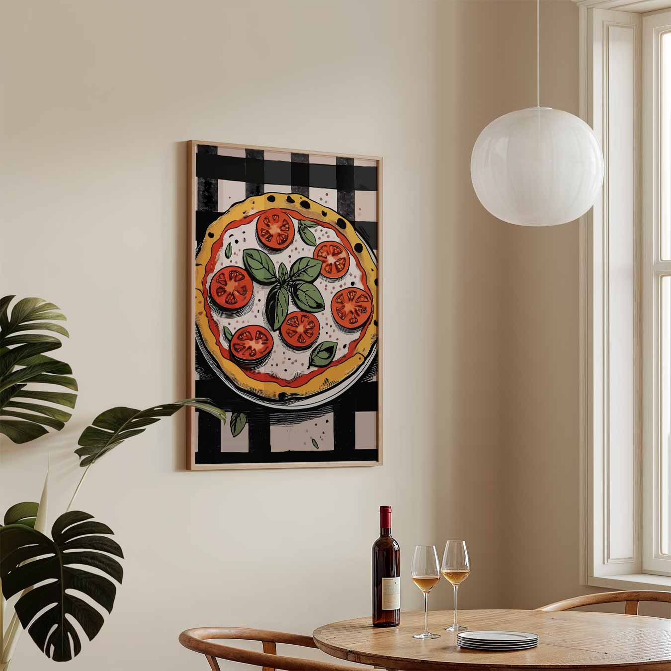 Italiaanse Pizza Illustratie Poster