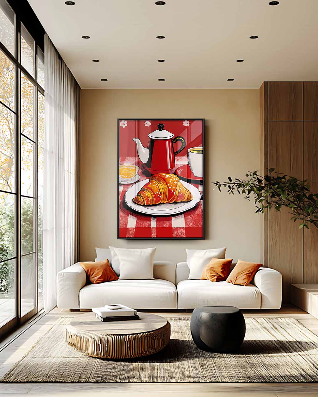Parijse Ontbijt Charme Kunstwerk-canvas-dibond-plexiglas-wanddecoratie-WallArtistic