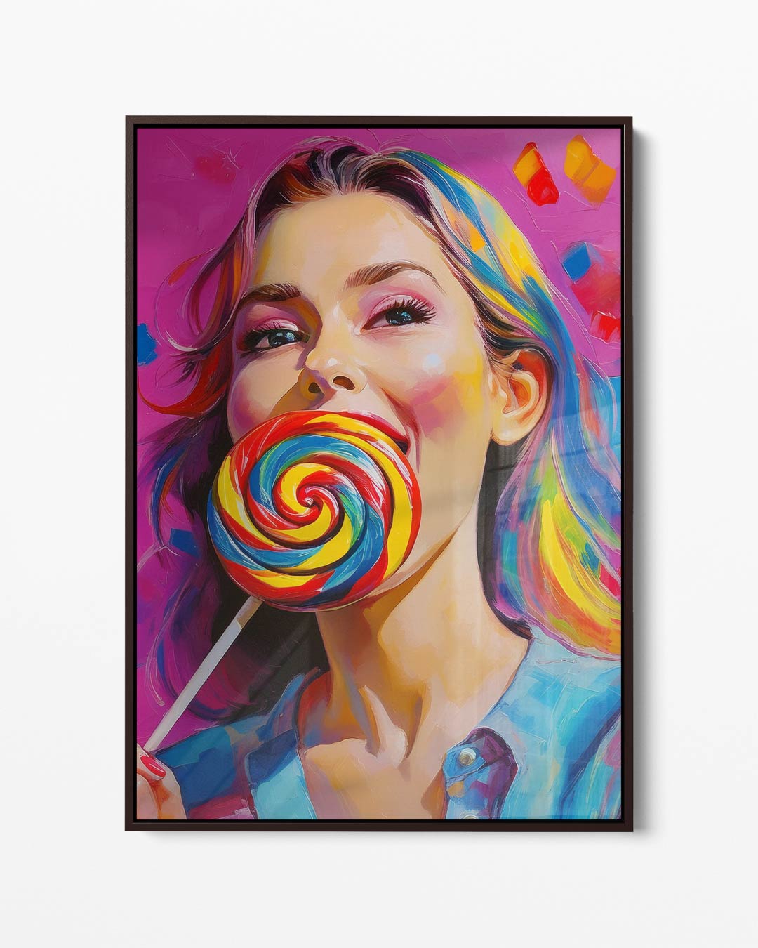 Kleurrijke Lolly Liefde Kunstwerk-canvas-dibond-plexiglas-wanddecoratie-WallArtistic