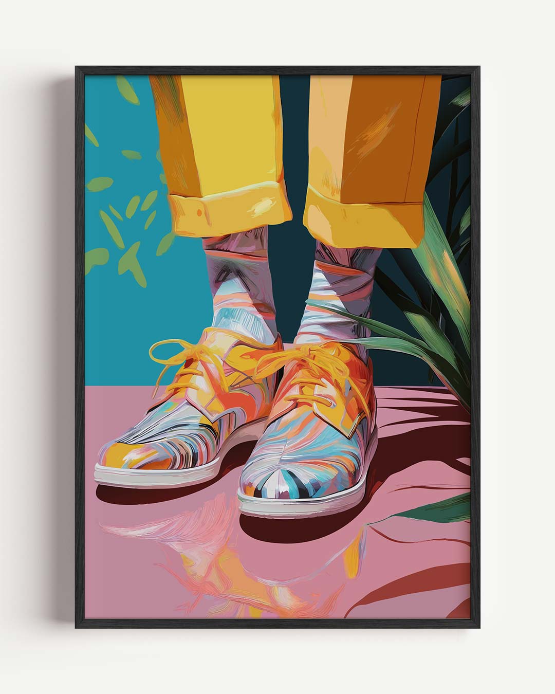 Kleurrijke Kunstzinnige Schoenvibes Poster-WallArtistic