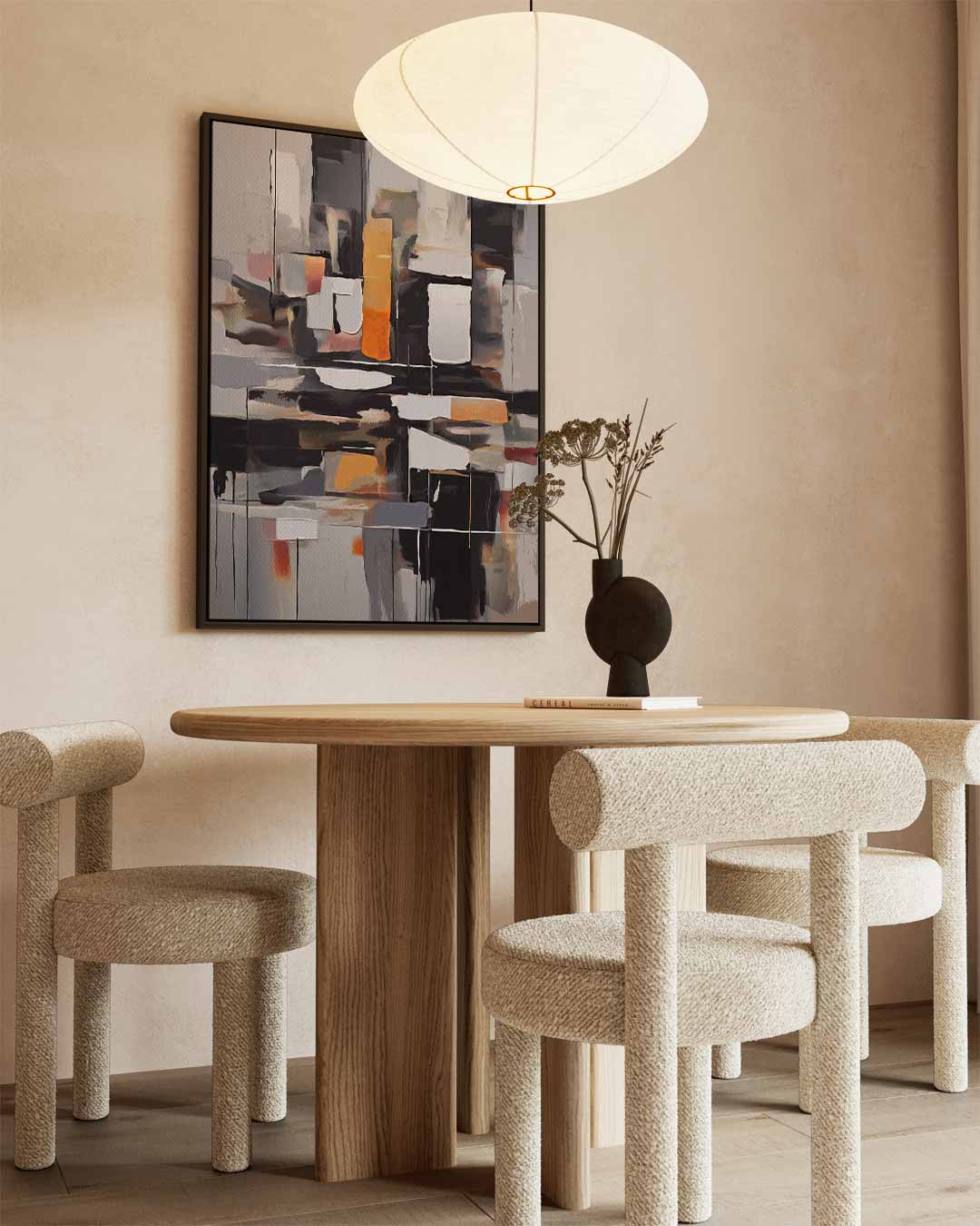 Moderne Abstractie in Diepe Tinten Kunstwerk-canvas-dibond-plexiglas-wanddecoratie-WallArtistic