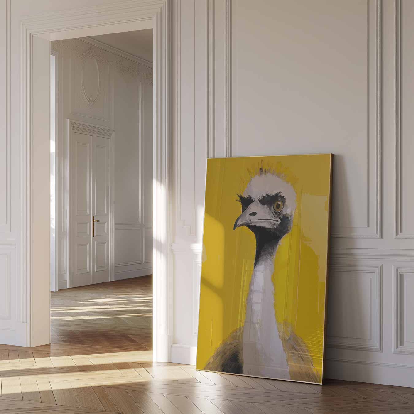 Speelse Struisvogel Poster-WallArtistic