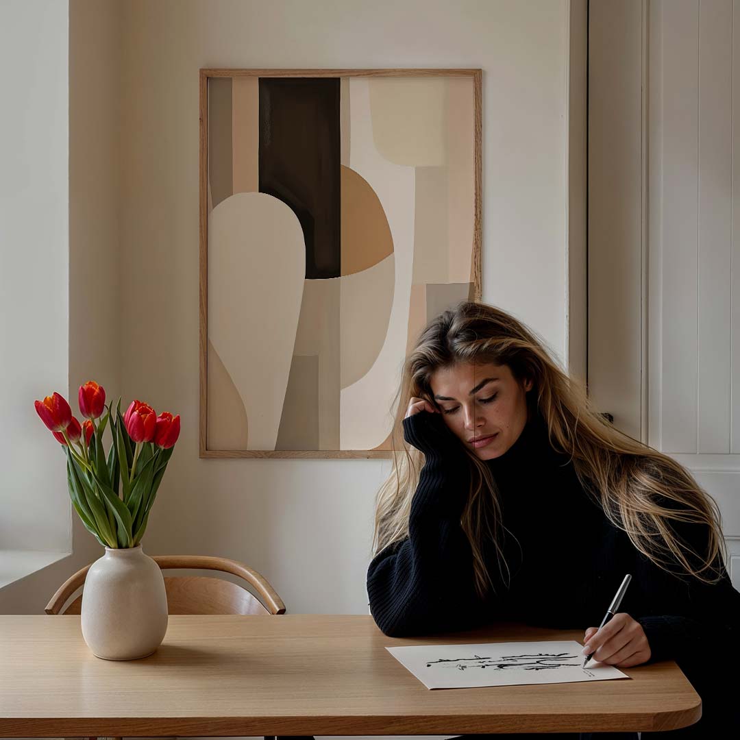 Abstracte Aardetinten Poster-WallArtistic