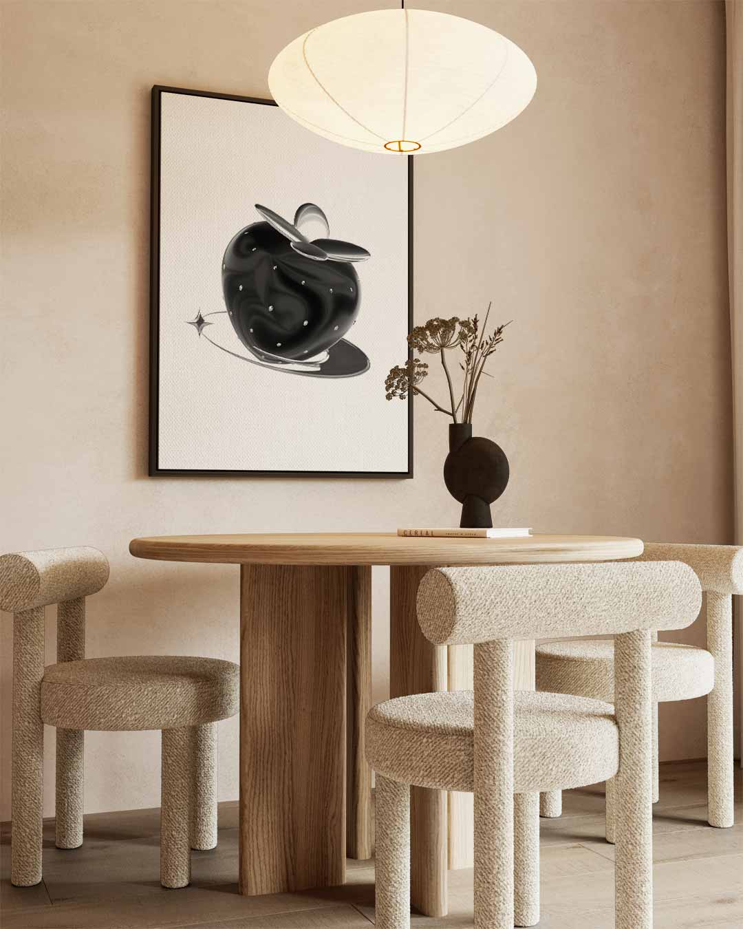 Futuristische Zwarte Aardbei Kunstwerk-canvas-dibond-plexiglas-wanddecoratie-WallArtistic