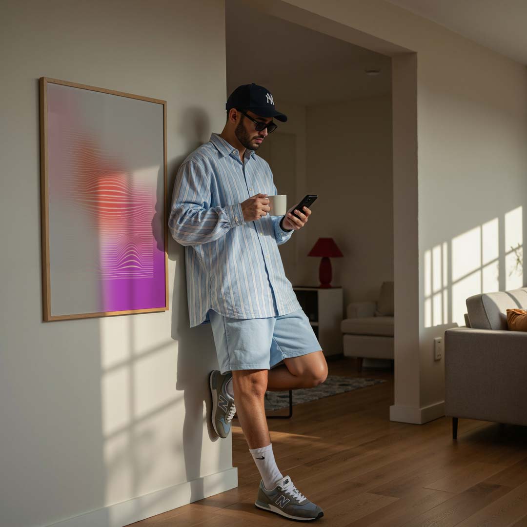 Vloeiende Lijnen Kunstposter-WallArtistic