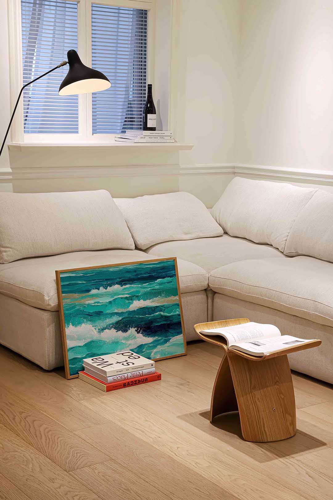 Golven in blauw Poster