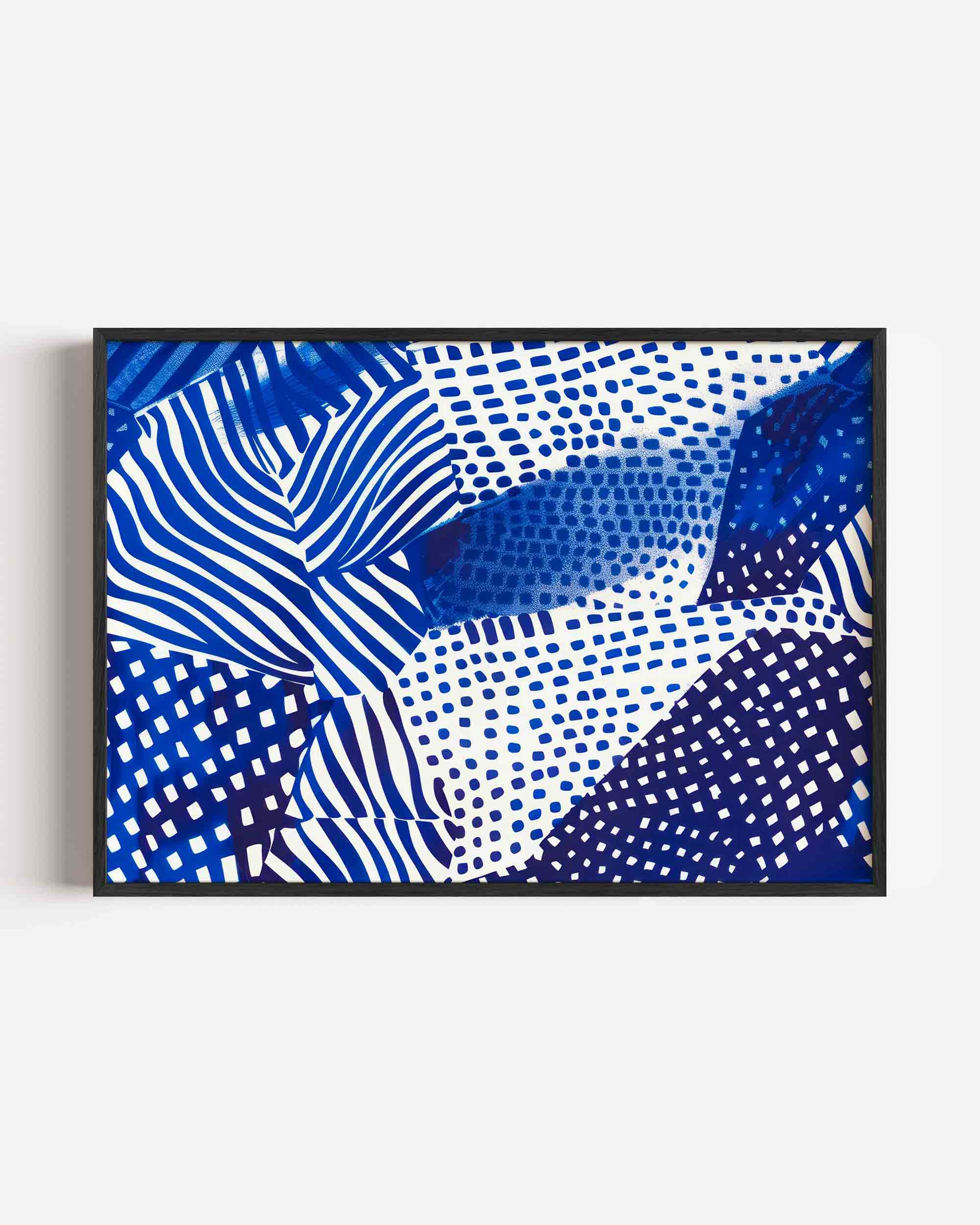 Abstracte blauwe patronen Poster
