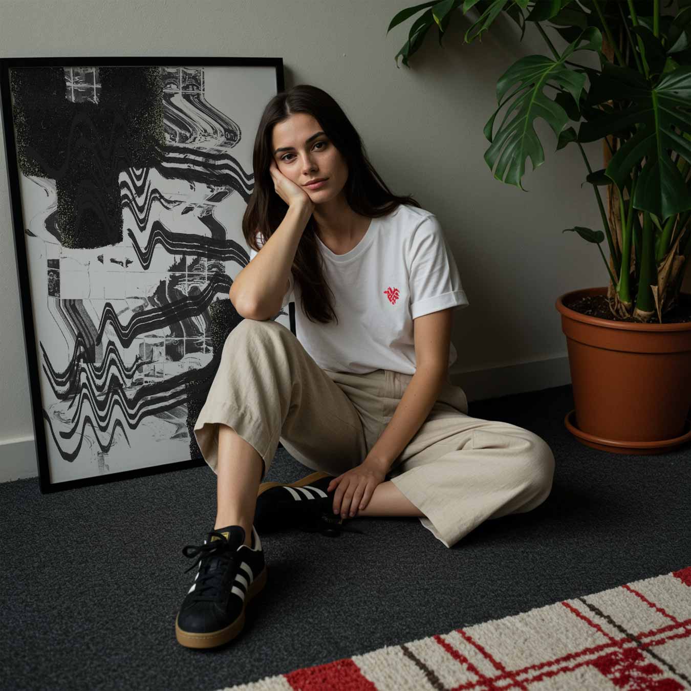 Abstracte Zwart-Wit Golven Poster-WallArtistic