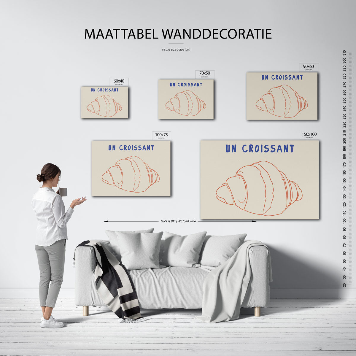 Eenvoudige croissant illustratie Kunstwerk