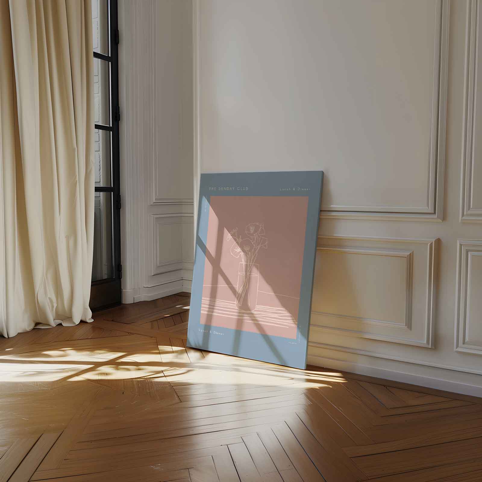 Rustige Bloemenzeteling Kunstwerk-canvas-dibond-plexiglas-wanddecoratie-WallArtistic