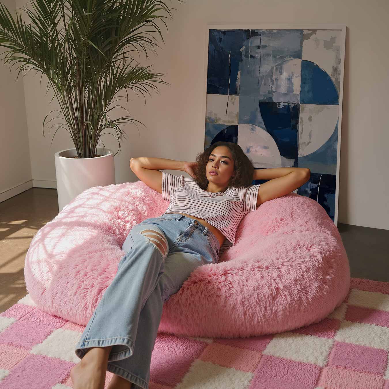 Abstracte Blauw-tonen Cirkelkunst Poster-WallArtistic