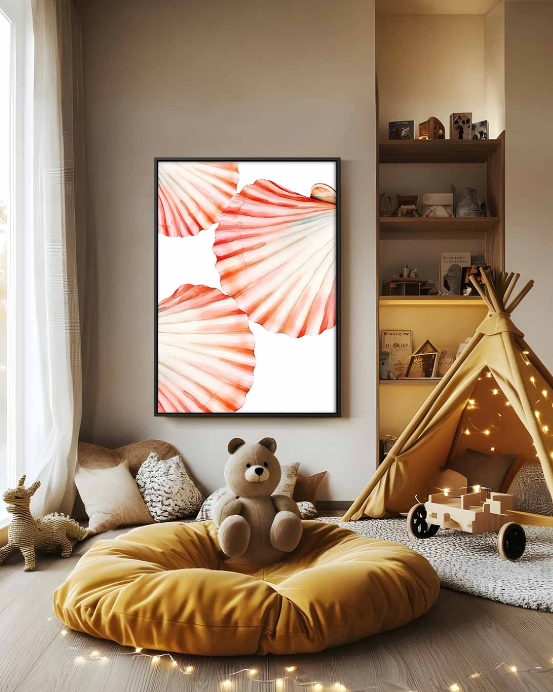 Schilderij van Schelpen Kunstwerk-canvas-dibond-plexiglas-wanddecoratie-WallArtistic