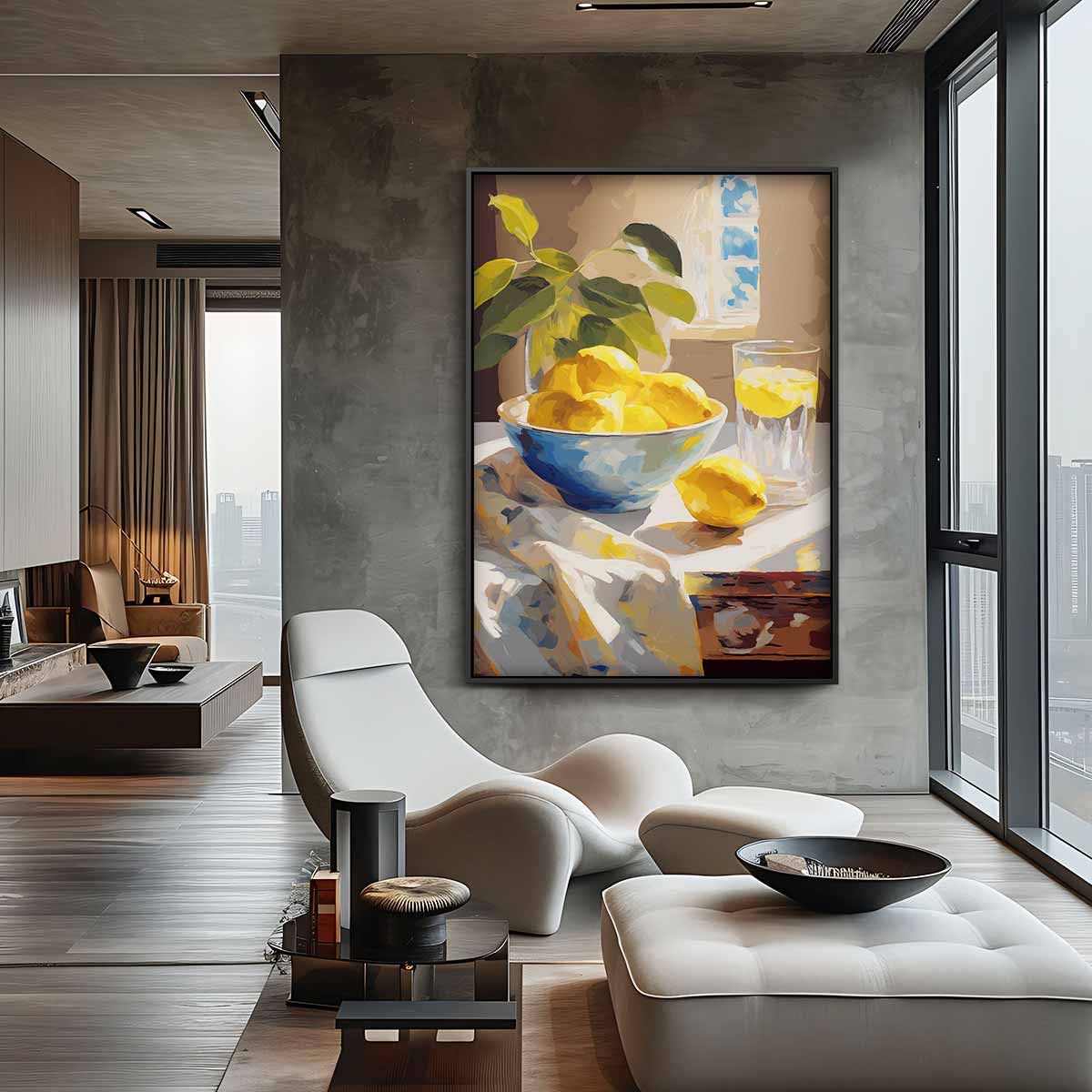 Citroenmoment in de Zon Kunstwerk-canvas-dibond-plexiglas-wanddecoratie-WallArtistic