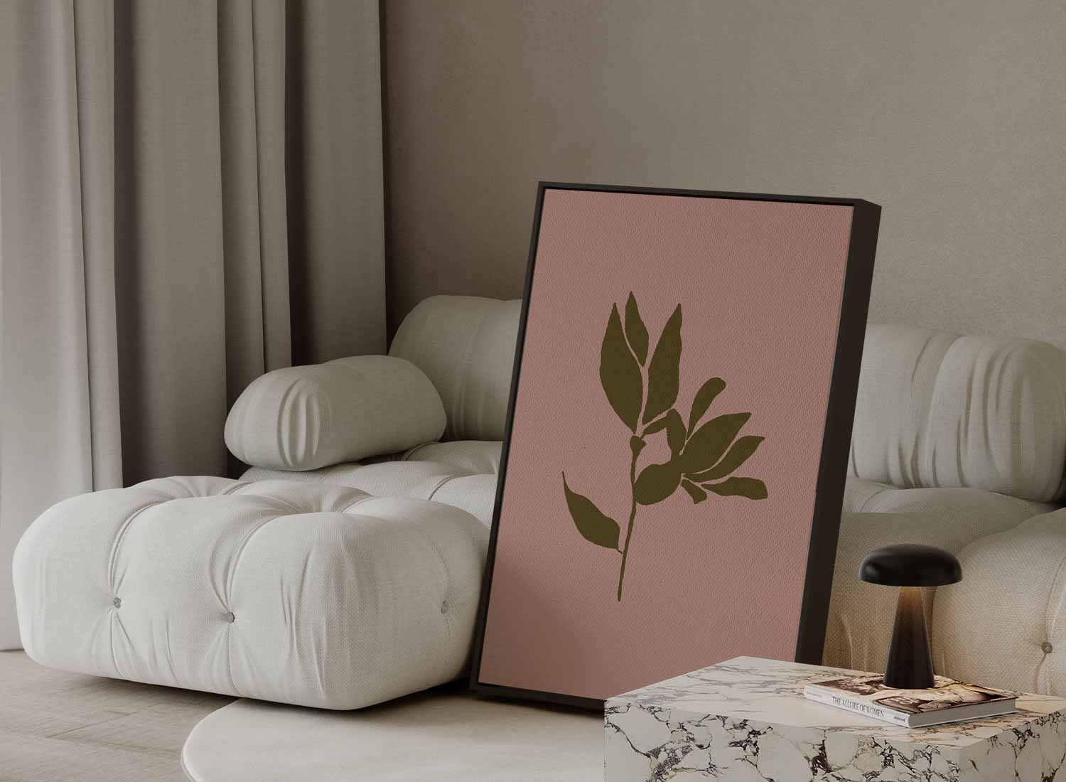 Simpele Blad Silhouet Kunstwerk-canvas-dibond-plexiglas-wanddecoratie-WallArtistic