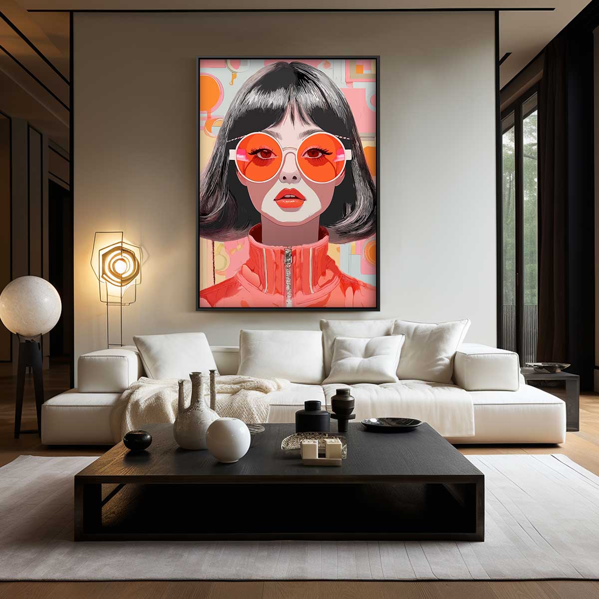 Retro Chic Portret Kunstwerk-canvas-dibond-plexiglas-wanddecoratie-WallArtistic
