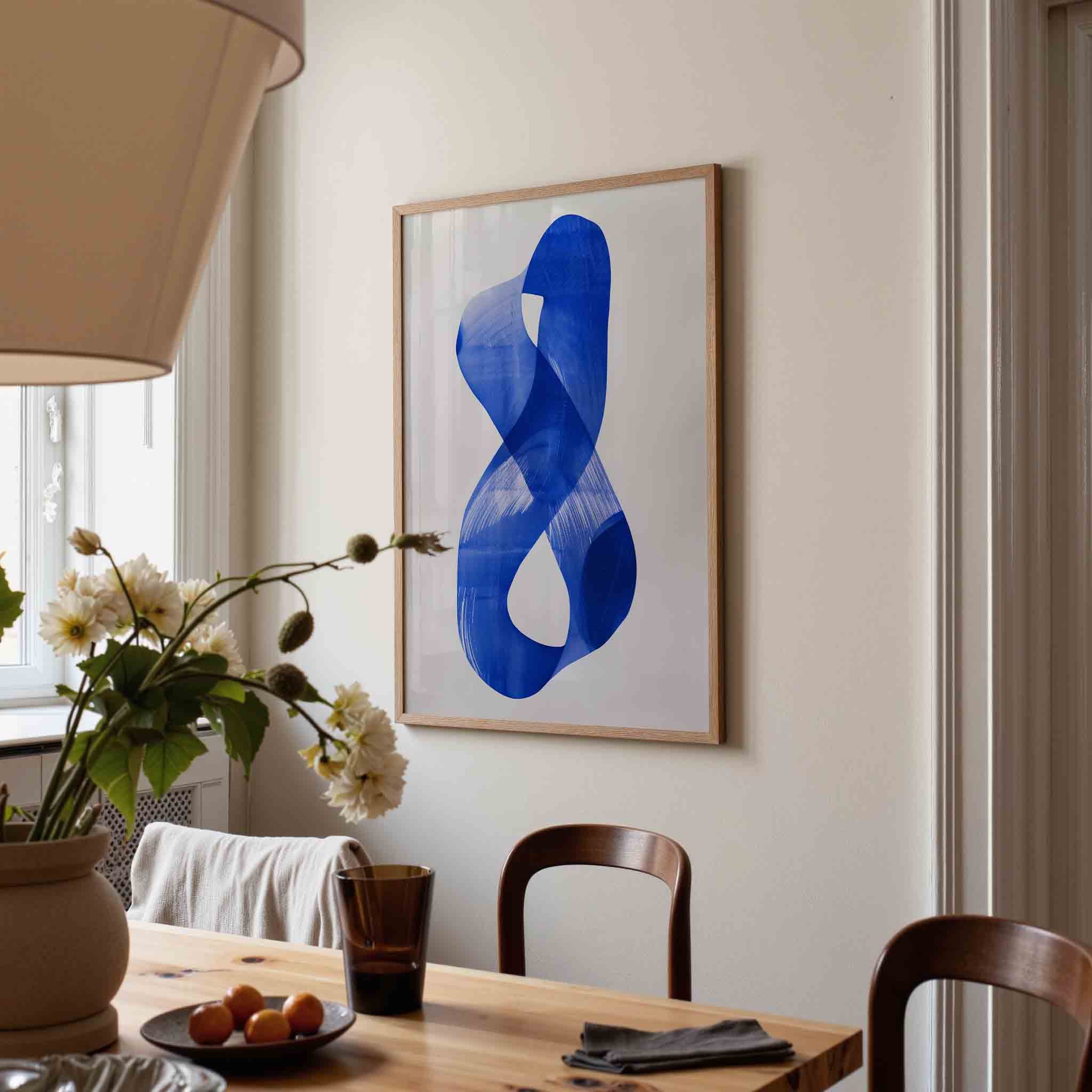 Abstracte blauwe vorm Poster